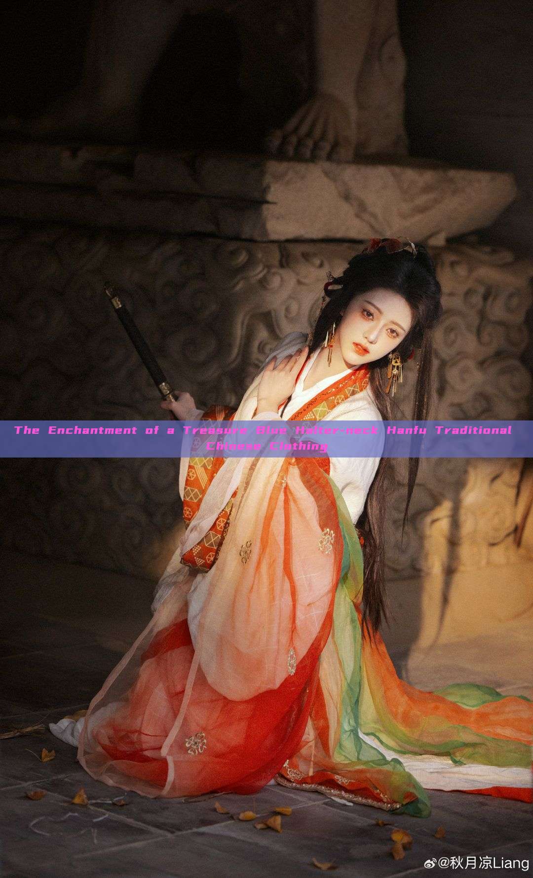 The Enchantment of a Treasure Blue Halter-neck Hanfu Traditional Chinese Clothing The Enchantment of a Treasure Blue Halter-neck Hanfu Traditional Chinese Clothing
