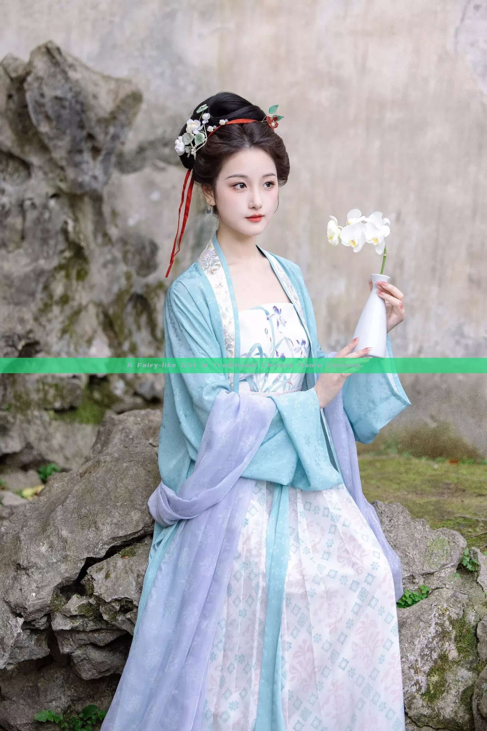 A Fairy-like Girl in Traditional Chinese Hanfu Costume A Fairy-like Girl in Traditional Chinese Hanfu Costume