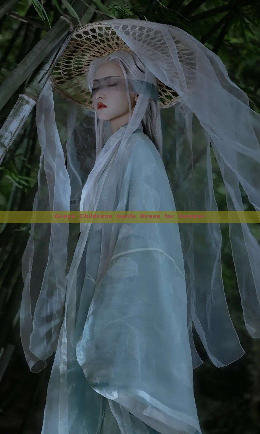 Green Childrens Hanfu Dress for Summer Green Childrens Hanfu Dress for Summer