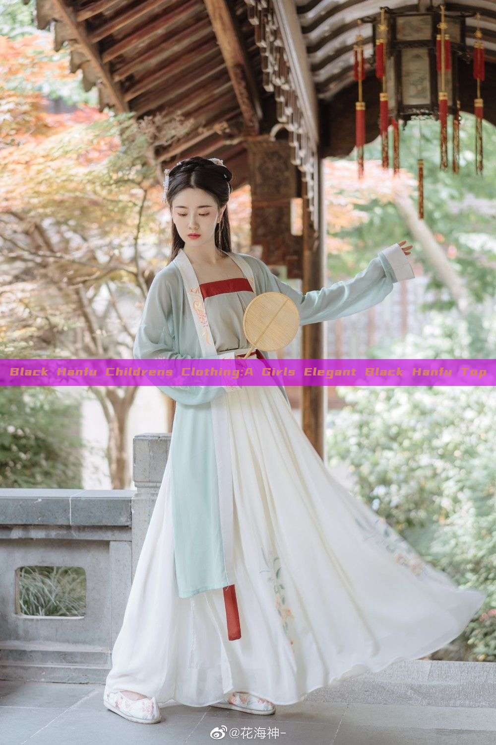 Black Hanfu Childrens Clothing:A Girls Elegant Black Hanfu Top Black Hanfu Childrens Clothing:A Girls Elegant Black Hanfu Top
