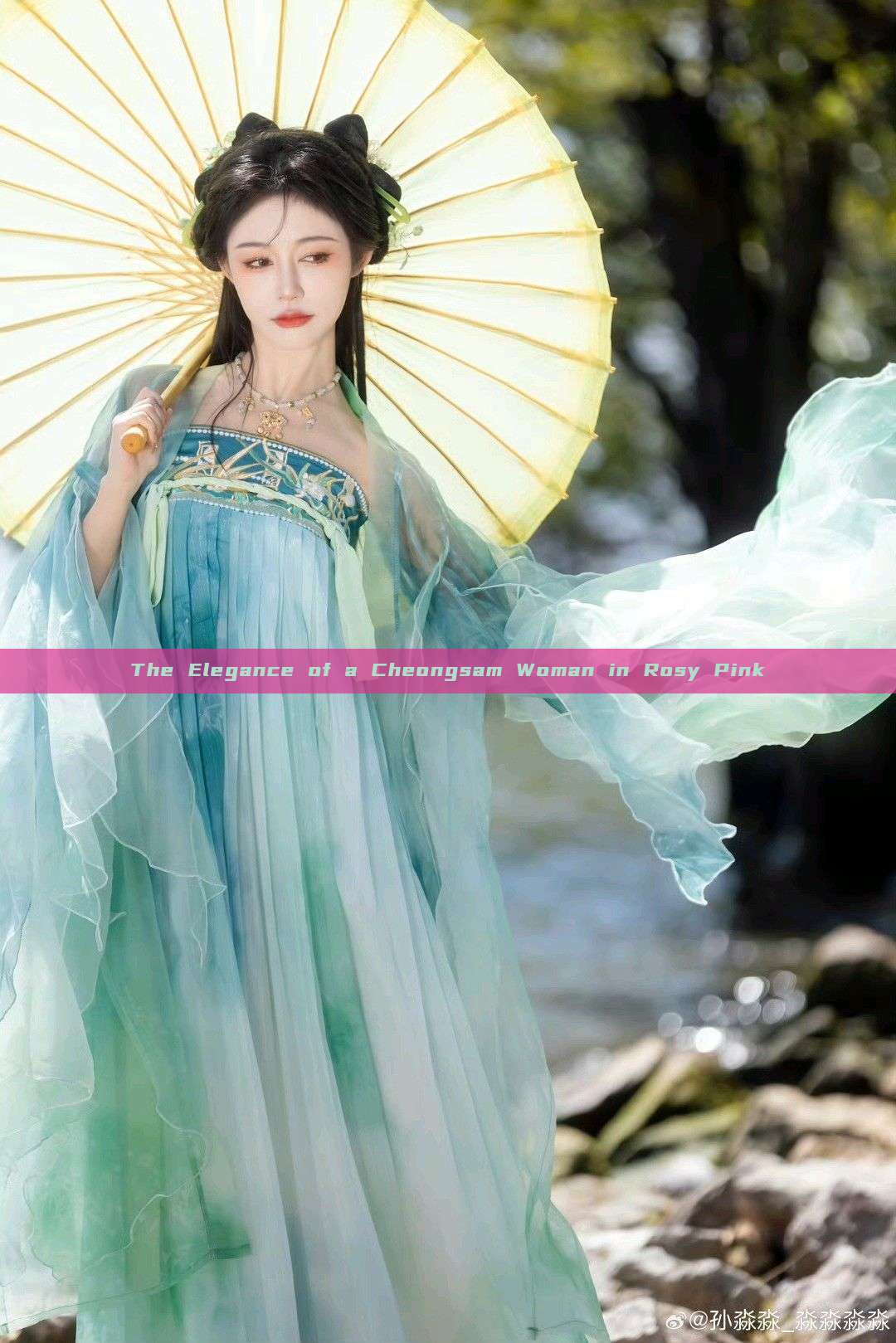 The Elegance of a Cheongsam Woman in Rosy Pink