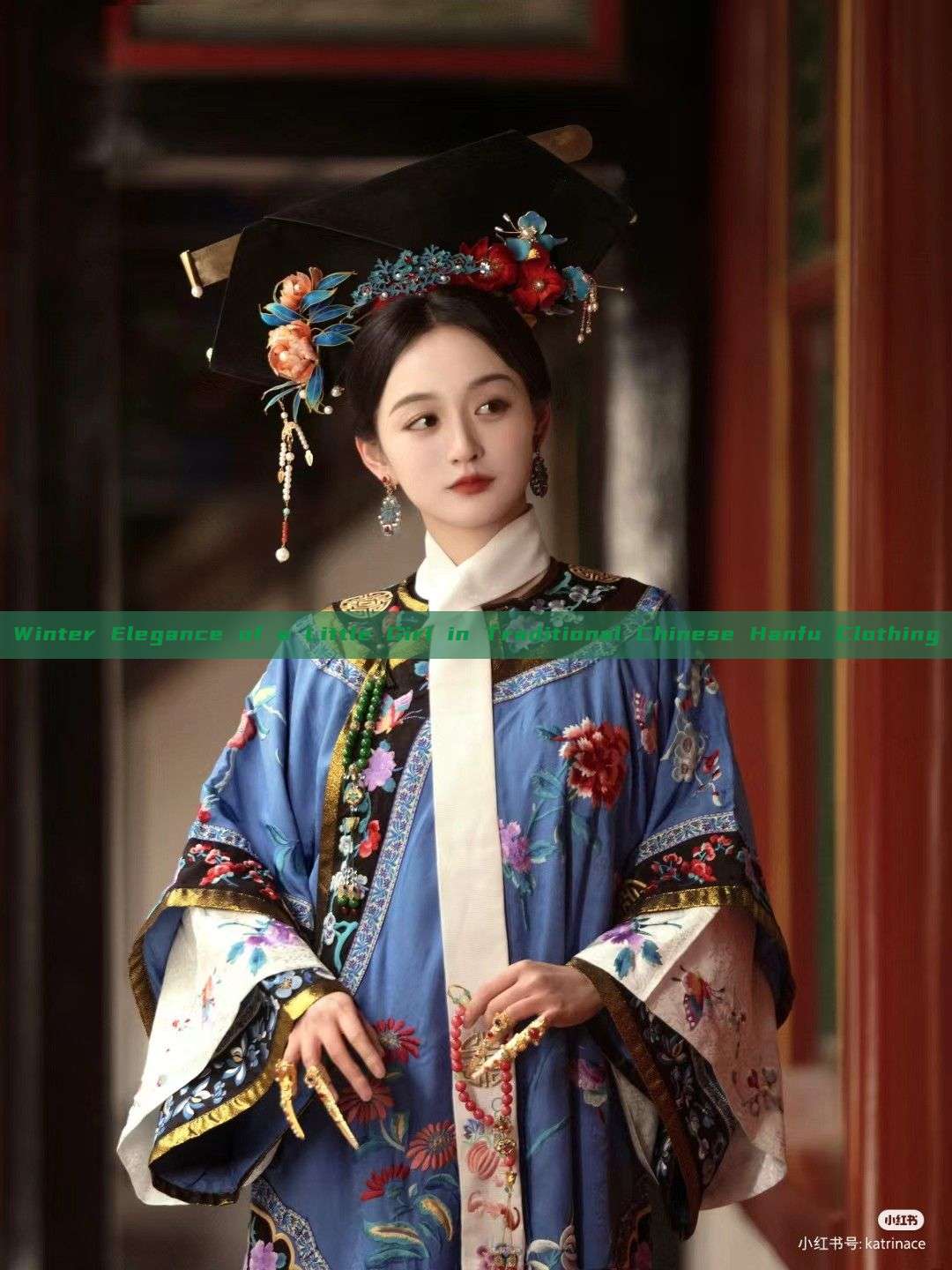 Winter Elegance of a Little Girl in Traditional Chinese Hanfu Clothing Winter Elegance of a Little Girl in Traditional Chinese Hanfu Clothing