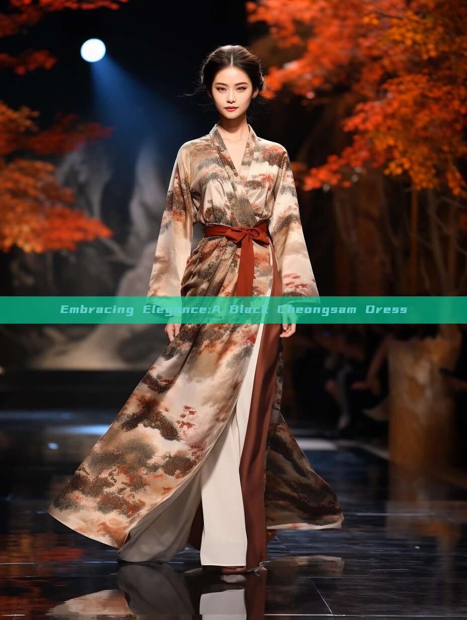 Embracing Elegance:A Black Cheongsam Dress Embracing Elegance:A Black Cheongsam Dress