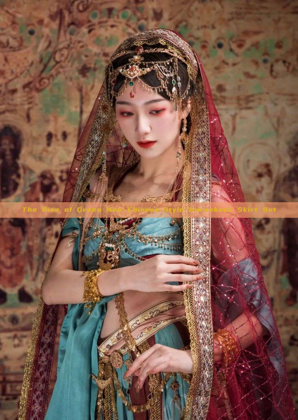 The Rise of Green New Chinese-Style Horseback Skirt Set The Rise of Green New Chinese-Style Horseback Skirt Set