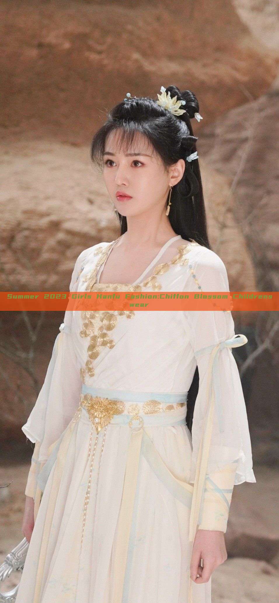Summer 2023 Girls Hanfu Fashion:Chiffon Blossom Childrenswear Summer 2023 Girls Hanfu Fashion:Chiffon Blossom Childrenswear