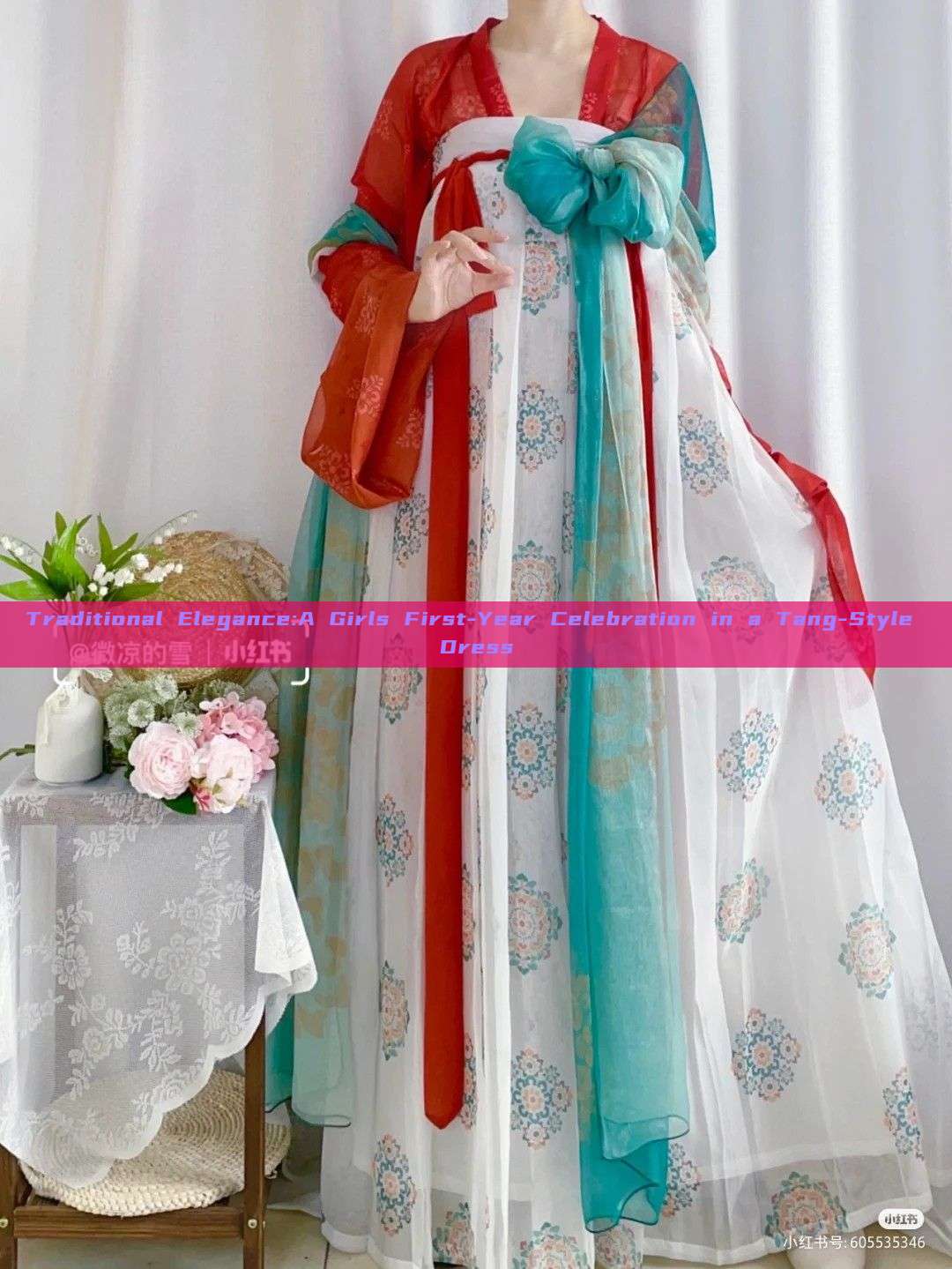 Traditional Elegance:A Girls First-Year Celebration in a Tang-Style Dress