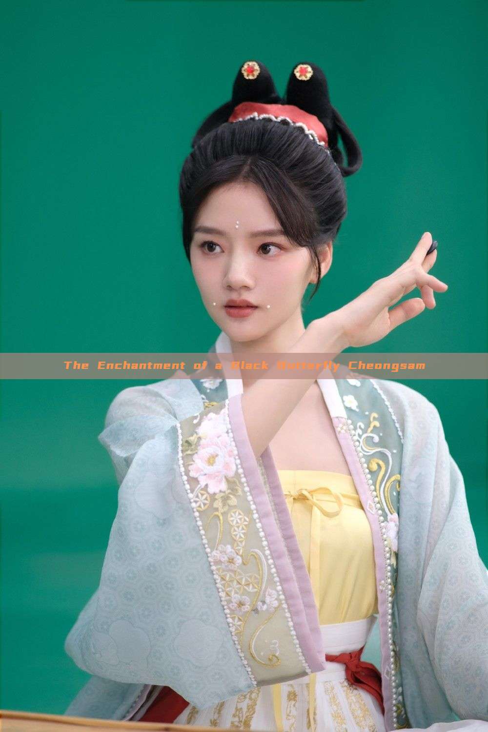 The Enchantment of a Black Butterfly Cheongsam