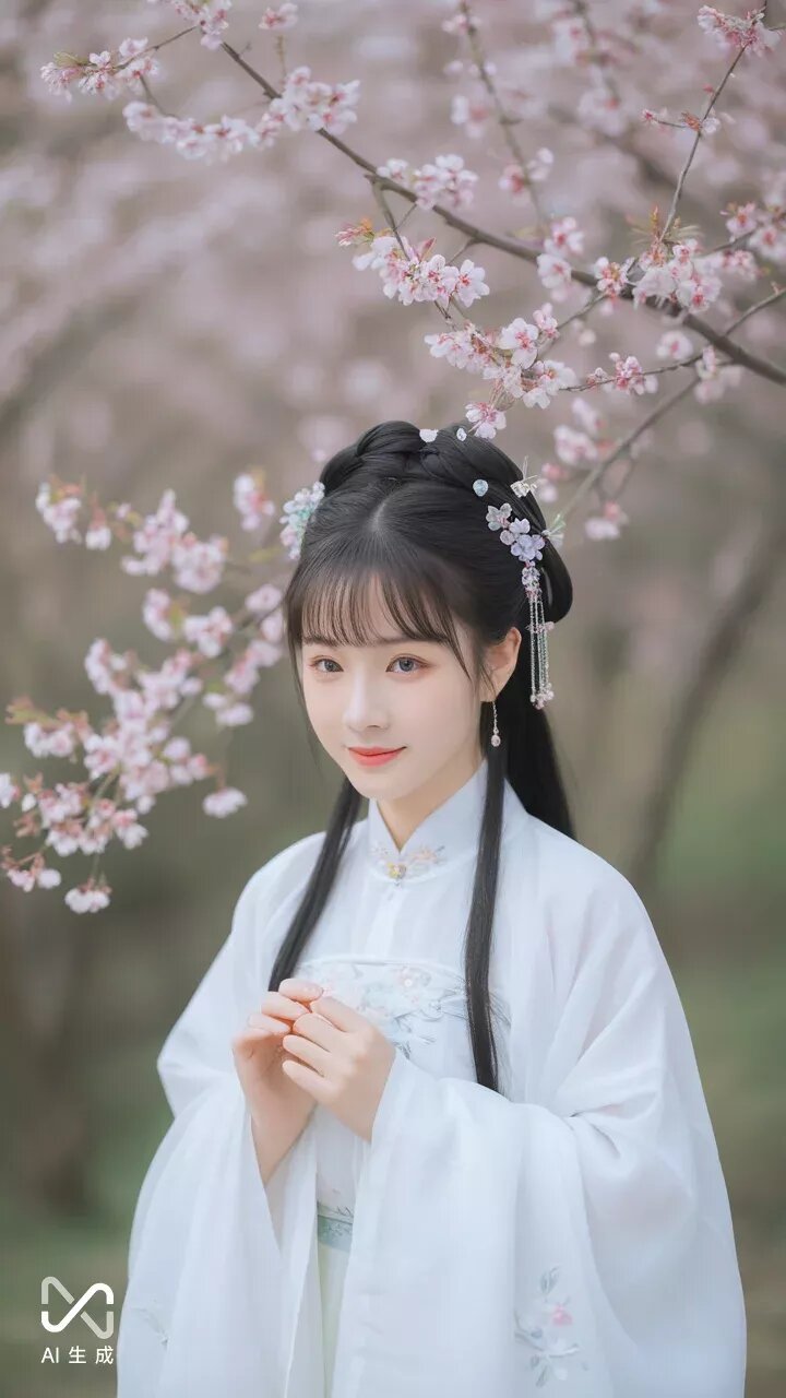 Chiffon Hanfu Costumes for Girls:The Enchantment of Snowy Elegance Chiffon Hanfu Costumes for Girls:The Enchantment of Snowy Elegance