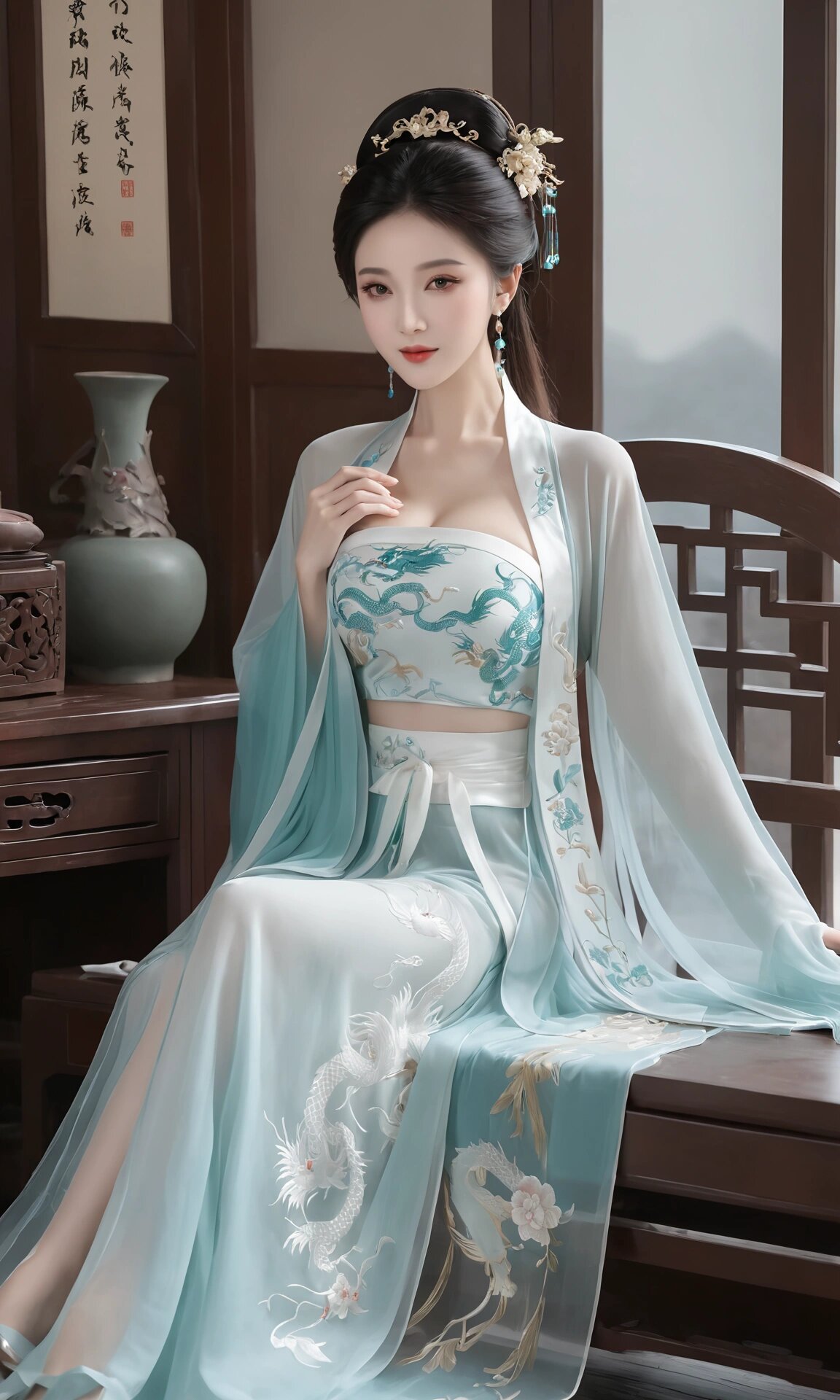 The Enchantment of Teal Hanfu and its Shoe Accessories The Enchantment of Teal Hanfu and its Shoe Accessories