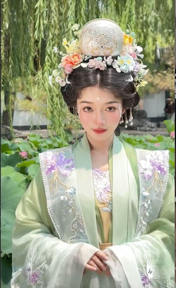 The Elegance of a Blue and White Hanfu Woman The Elegance of a Blue and White Hanfu Woman