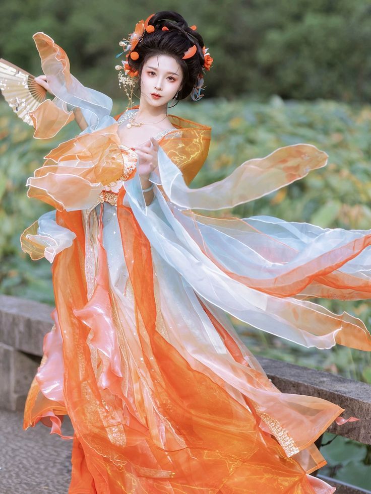 The Enchantment of Autumn in a Girls Hanfu Clothing The Enchantment of Autumn in a Girls Hanfu Clothing