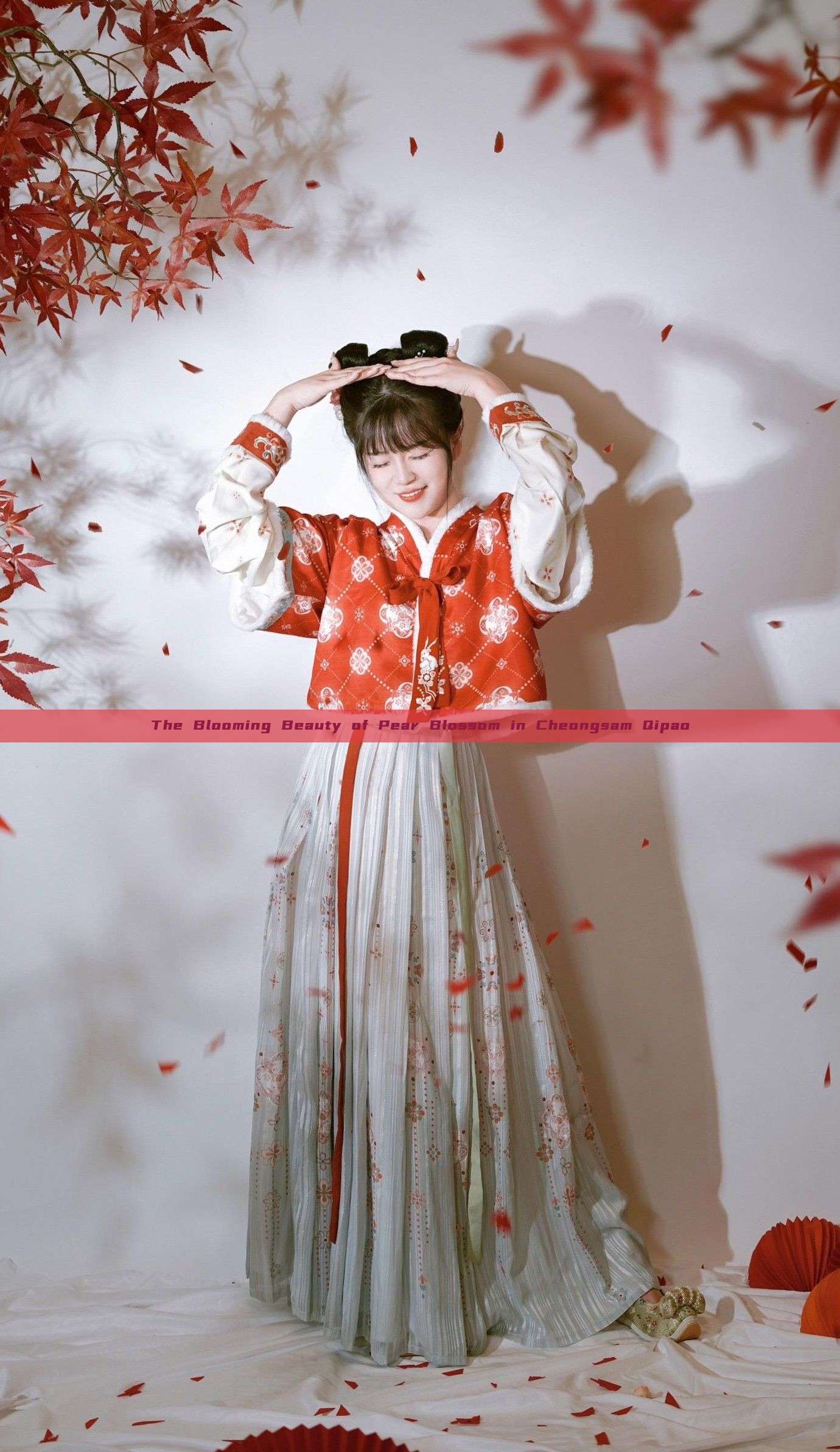 The Blooming Beauty of Pear Blossom in Cheongsam Qipao The Blooming Beauty of Pear Blossom in Cheongsam Qipao